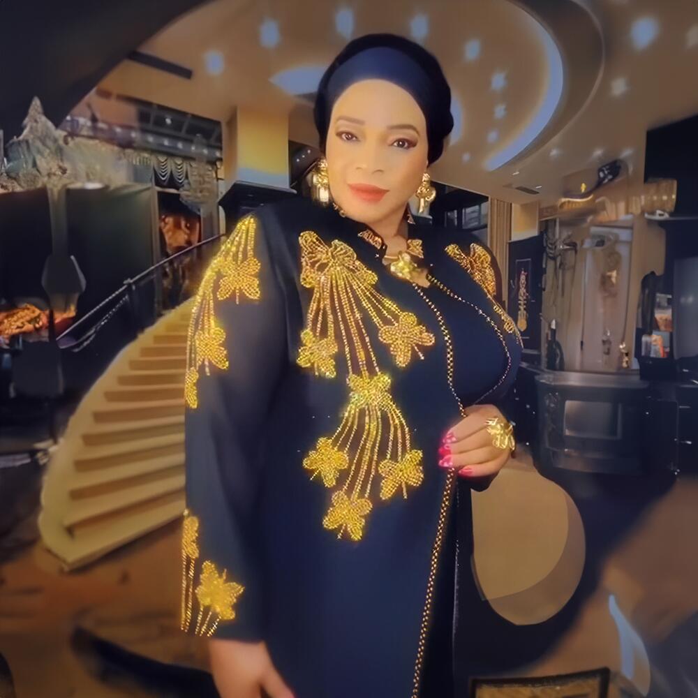 Discount chic and elegant woman dress Luxury rhinestone elegant african dress woman suit african long dress for women