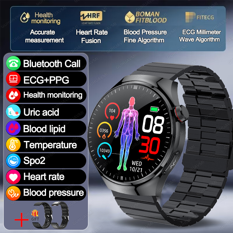 2025 New GT5 Pro Micro examination Health SmartWatch Sapphire AMOLED Screen ECG+PPG Blood fat Uric acid Organ monitor smartwatch