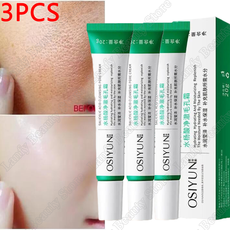 Salicylic Acid Pore Clearing Cream Shrink Pores Remove Blackheads Acne Brighten Moisturizing Smooth Skin Care Korean Products
