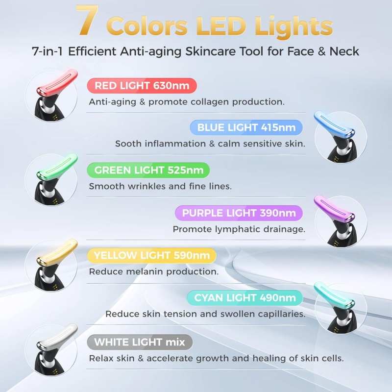 Anti Wrinkle Facial Massager Neck Face Beauty Device Skin Tighten Facial Lift Device Reduce Double Chin Skin Care Tool 7 color