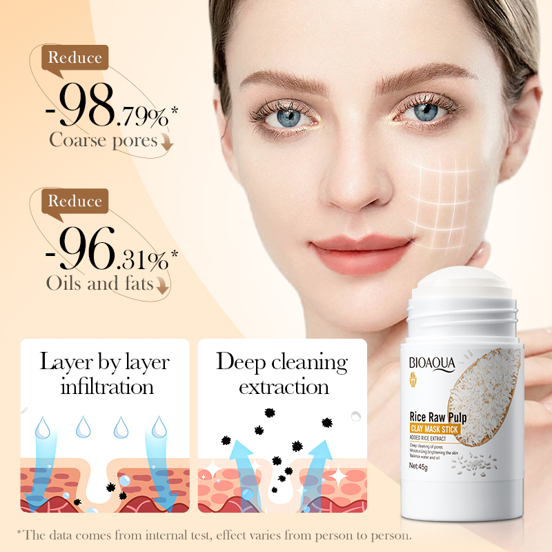 Rice Puree Mud Film Stick Whitening Brightning Deep Cleaning Clay Mask Stick Face Beauty Skincare Product