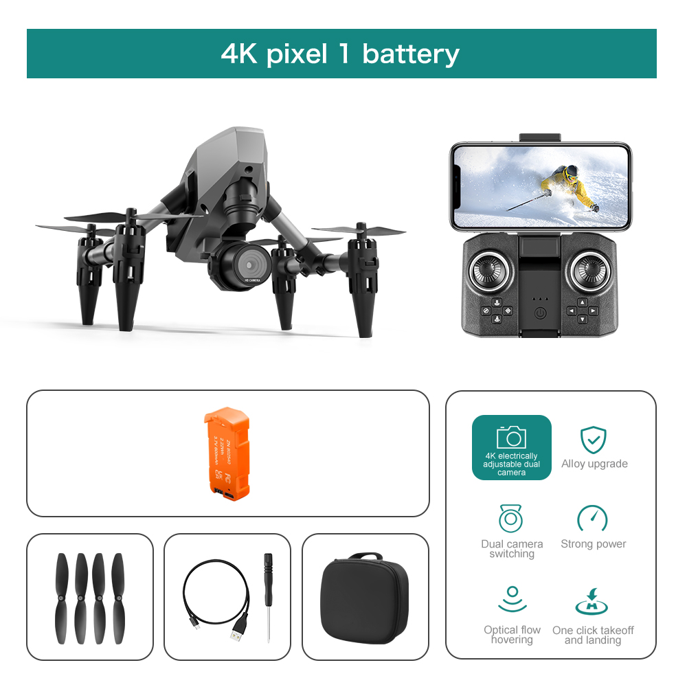 LSRC XD1 pro Mini Drone WIFI Dual Camera 4K/8K Optical Flow Positioning Alloy Anti-Drop Quadcopter with Remote Control RC Toy Gi