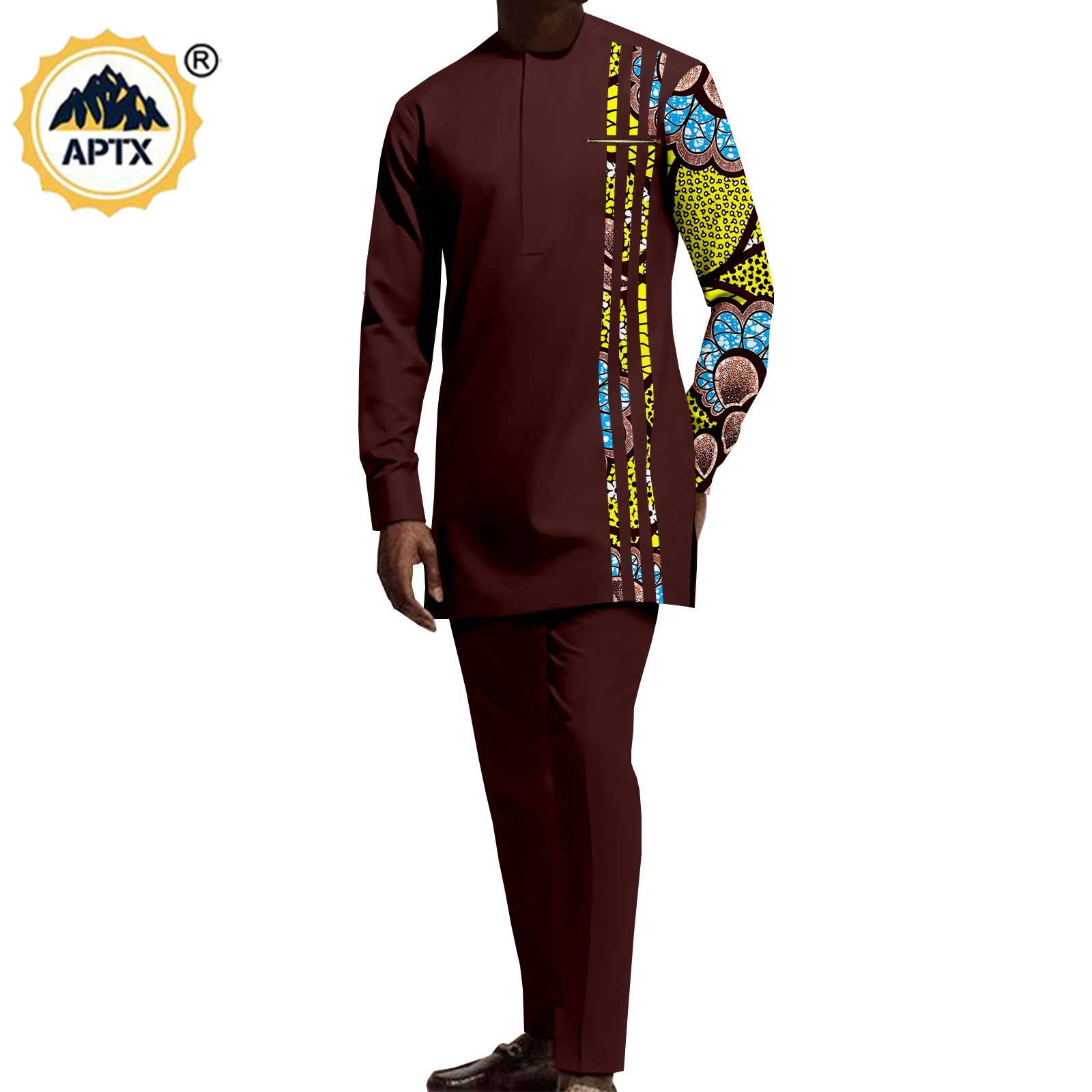 Matching Couple Outfits Men Shirts and Pants Sets Dashiki African Dresses for Women Top and Split Skirts for Wedding Y23C006