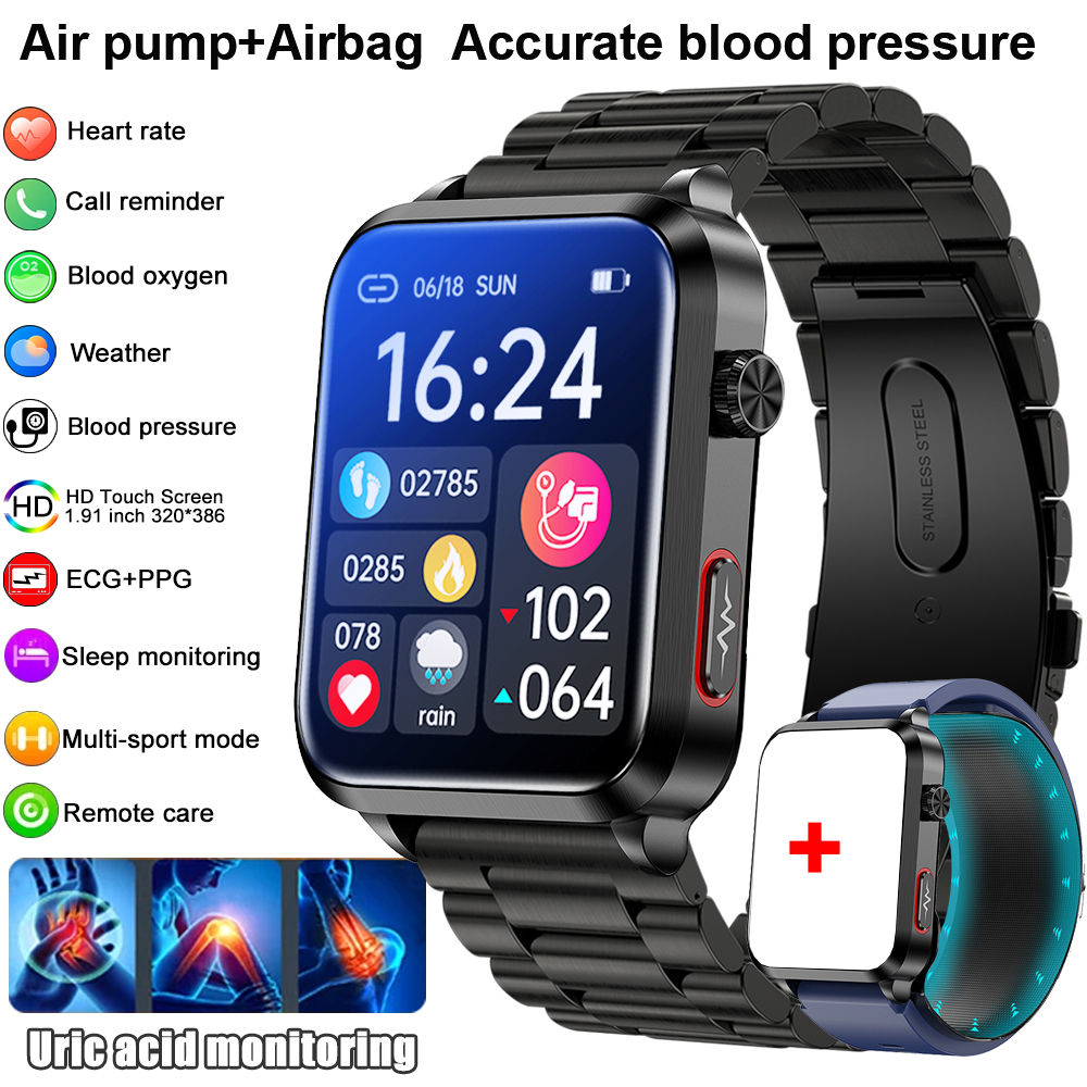 For huawei 2025 New Smart Watch air Pump ECG True Accurately Blood Pressure Airbag health watch Uric Acid Blood Lipids watch men
