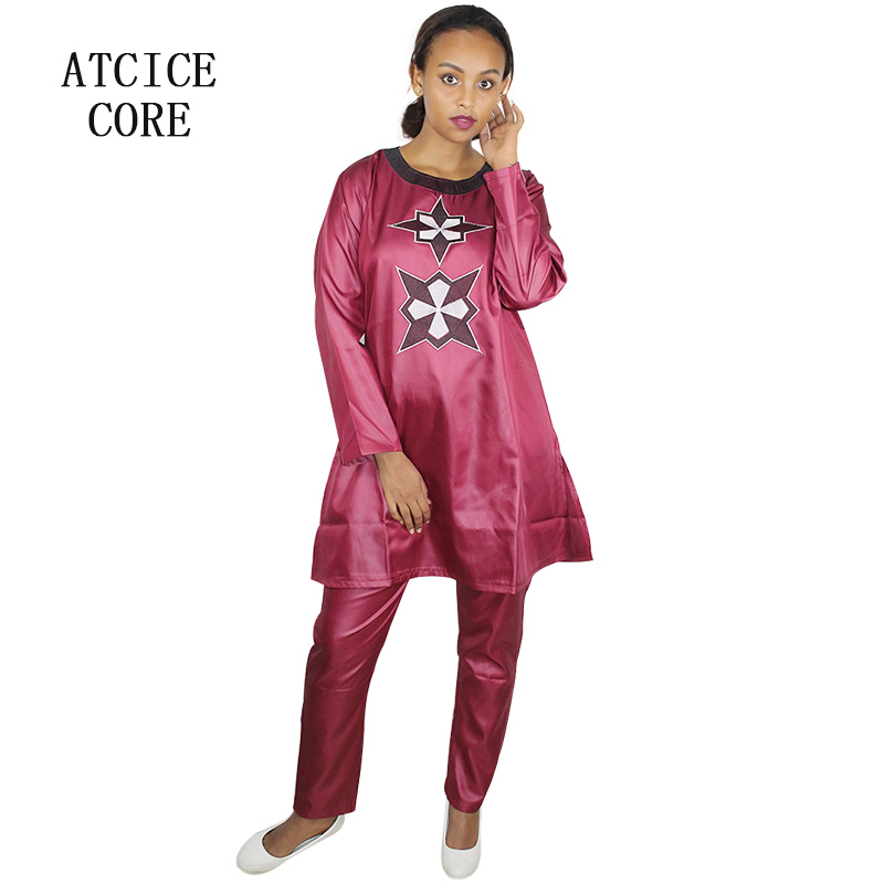 African Dress for Women Plus Size Embroidery Wedding Guest Long Maxi Dress with Pants