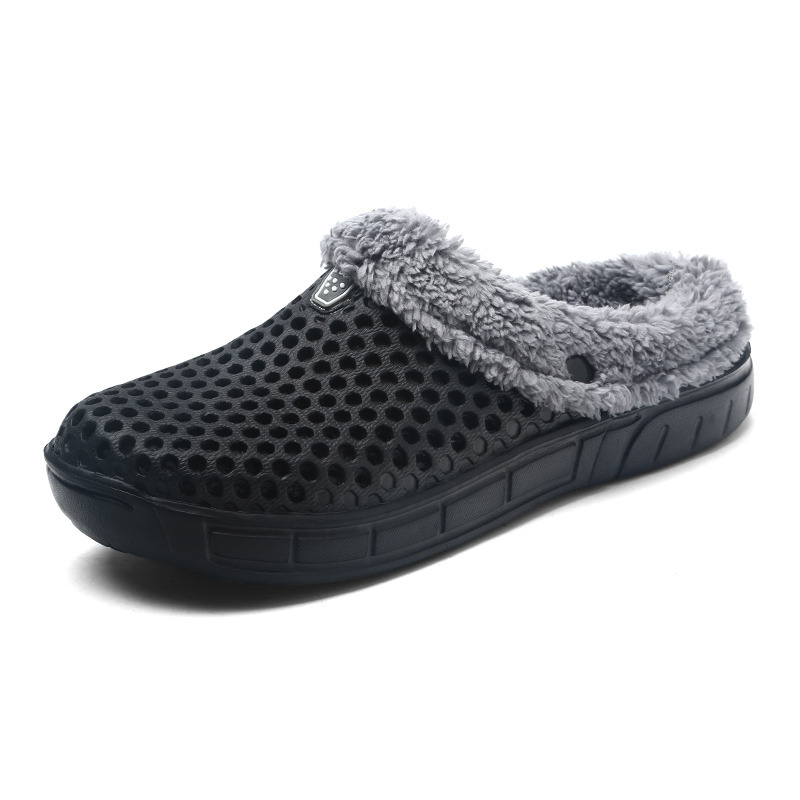 Couple Style Men's and Women's Cotton Slippers Winter Warm Plus Velvet Thickened Clogs Mule Shoes