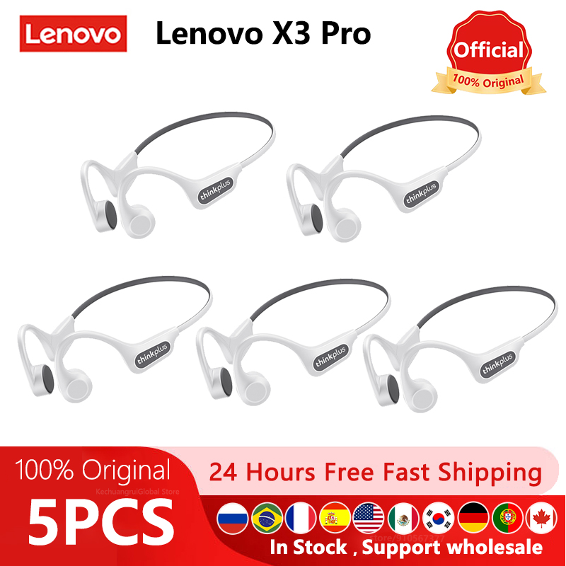 Original Lenovo X3 Pro Bone Conduction Wireless Bluetooth 5.3 Headphone 10pcs / 5pcs / 2pcs Ear Hook Sports Earphones Wholesale