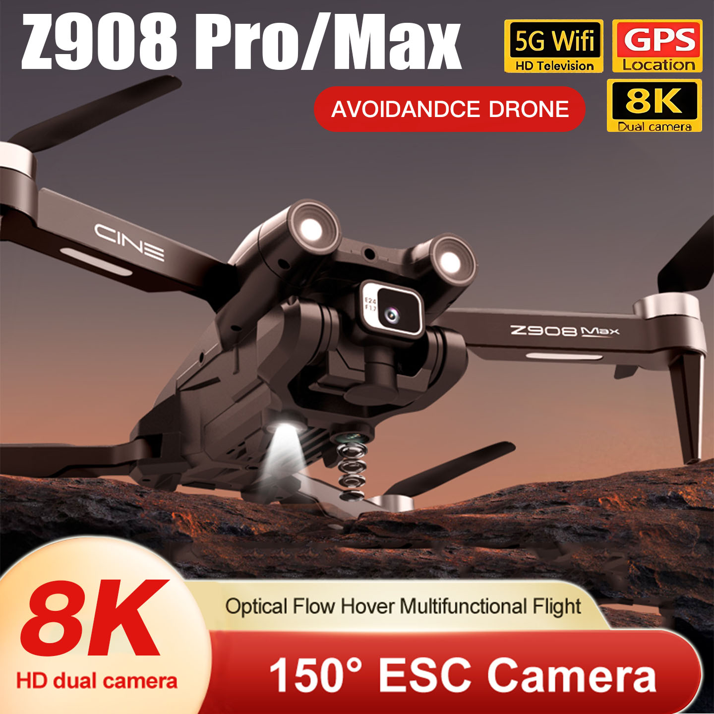 For Xiaomi Z908 Pro/MAX 8K Drone ESC Professional GPS Dron Optical Flow Localization 3sided Obstacle Avoidance Quadcopter Toys