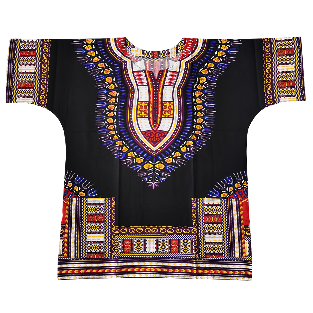 (Fast shipping) New fashion design african traditional printed 100% cotton Dashiki T-shirts for unisex (MADE IN THAILAND)
