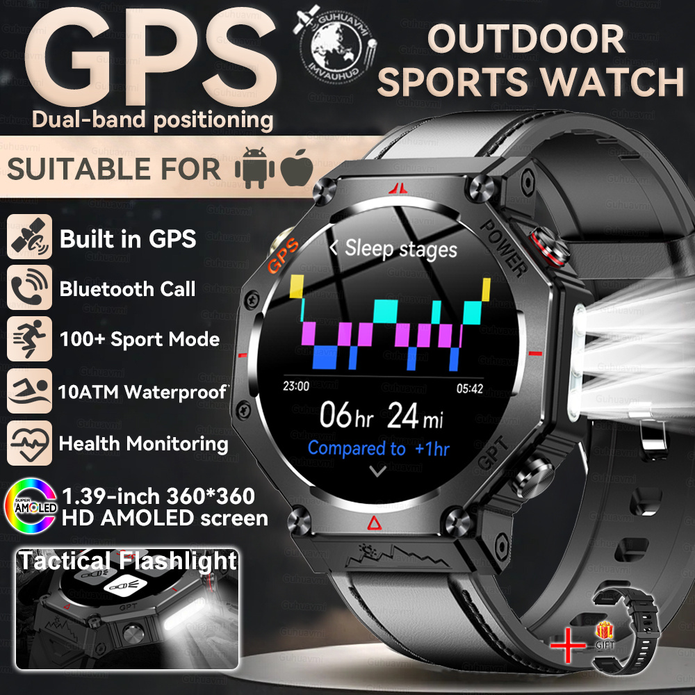 2025 NEW T-Rex 3  Outdoor Military Smart Watch 10ATM Waterproof Bulit-in GPS Compass Altimeter Barometric HD Call Smartwatch Men