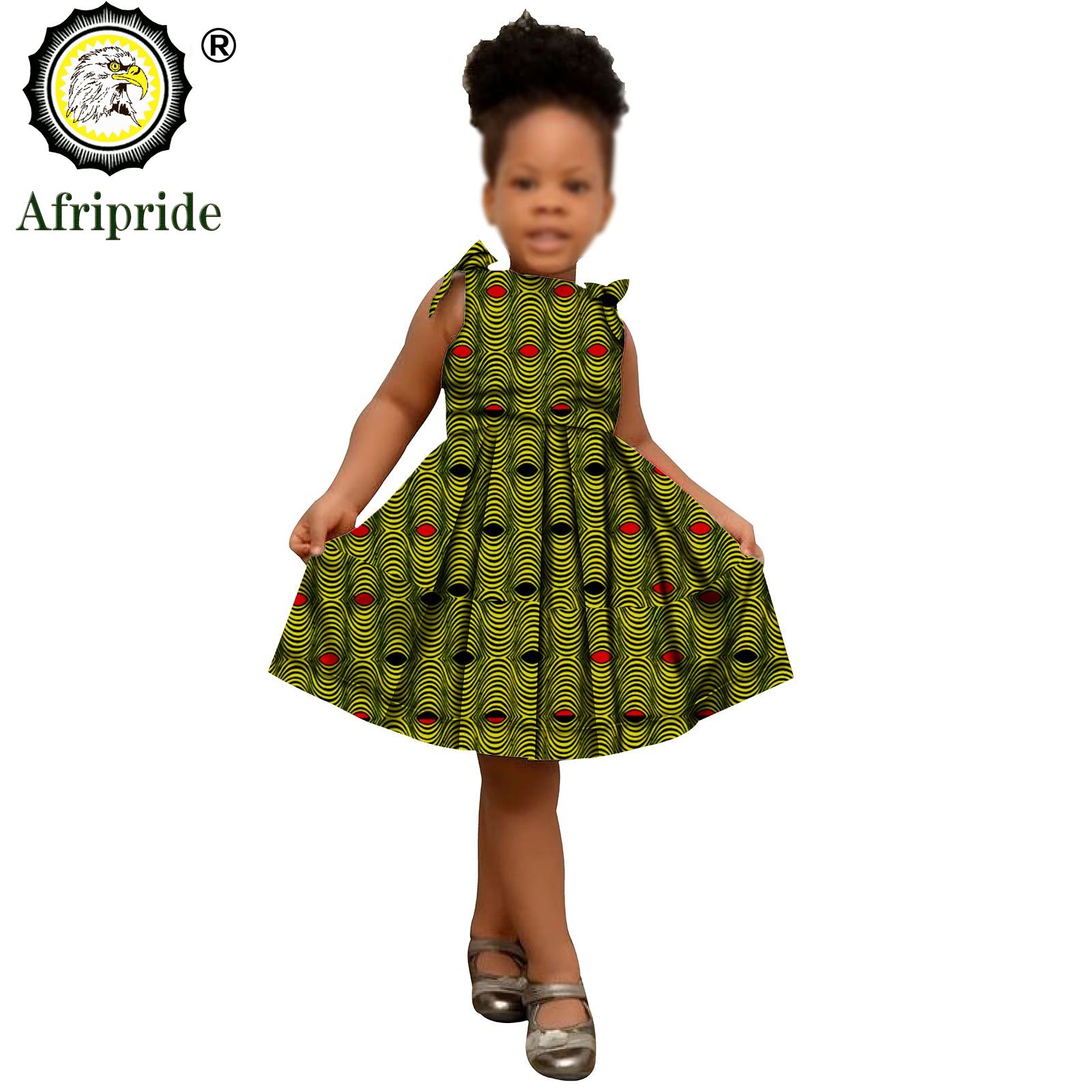 2025 African Children Clothing Kids Dashiki Ankara Print Dresses Sleeveless Lovely Mini Dress for Girl AFRIPRIDE S1940005
