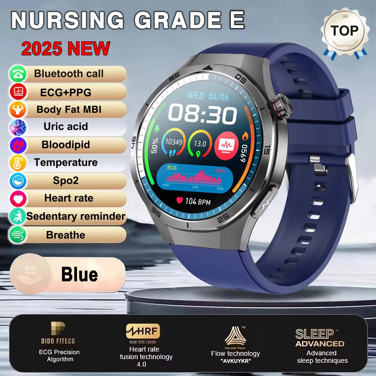 2025 New For HUAWEI ECG+PPG Three High Smart Watch Lipids Uric acid Blood pressure Smartwatch Men NFC Sport HD Call Health Clock