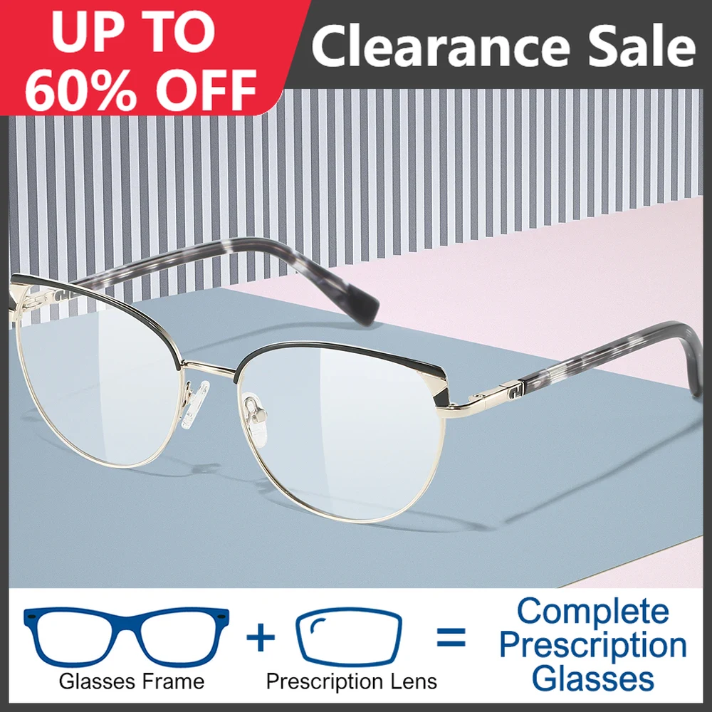 Cat Eye Prescription Glasses Women Optical High Myopia Eyeglasses Ladies Multifocal Progressive Bifocal Spectacles Female Brand