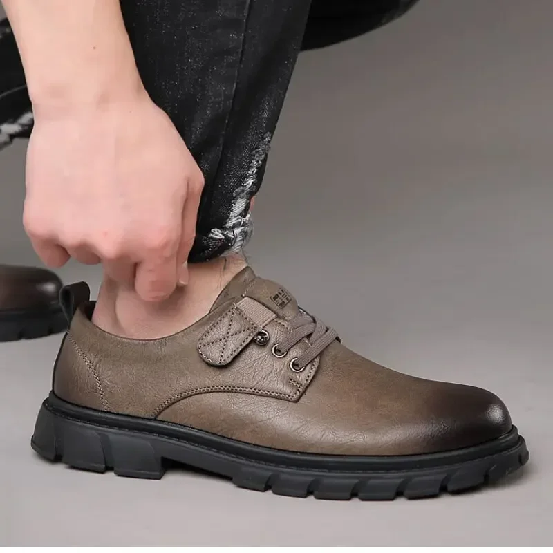 Men Casual Shoes Work Shoes Slip-on Shoes Comfortable Leather Shoes Loafers Work Labor Protection Outdoor Casual Leather Shoes