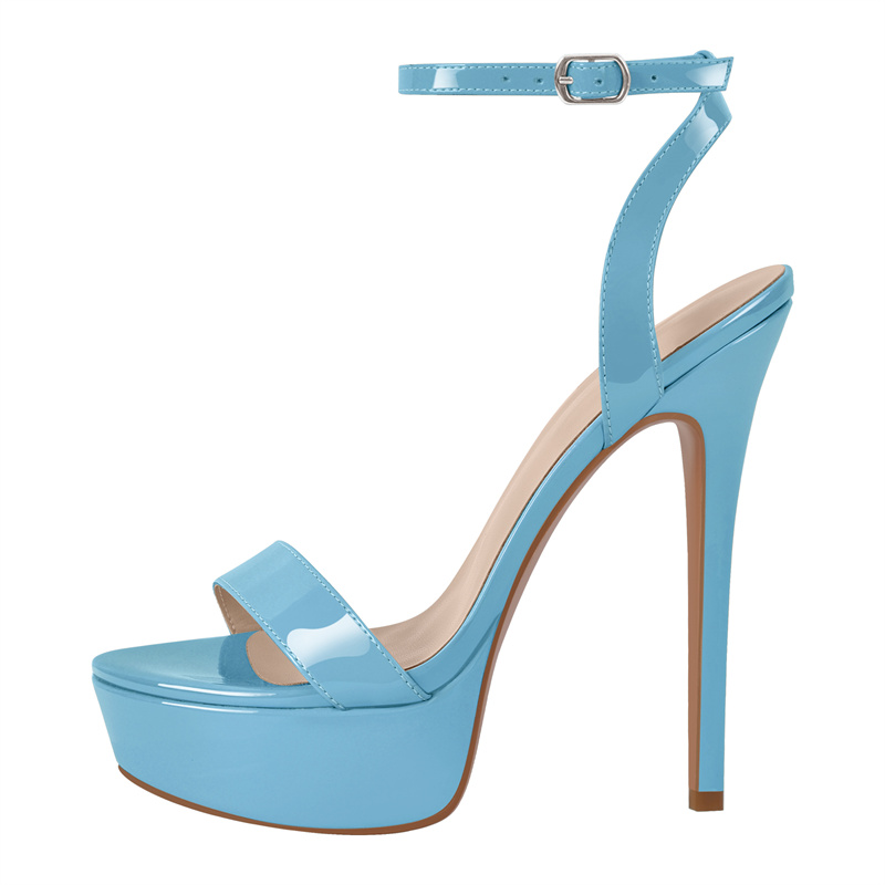 Onlymaker Women Peep Toe Platform Thin High Heel Sandals Sexy Leopard Buckle Strap Pumps Mixed Colors Party Dress Shoes