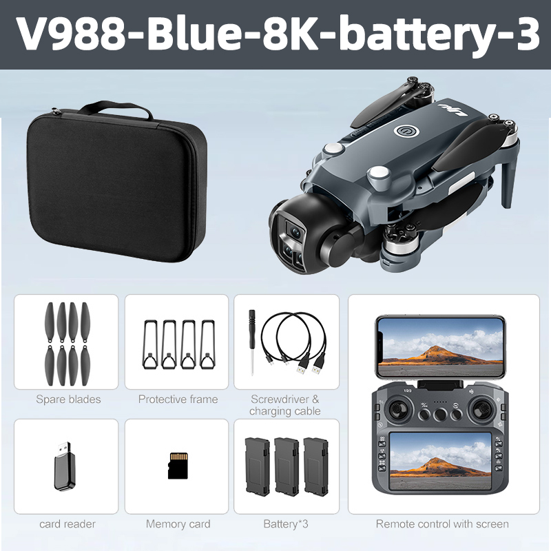 Xiaomi's new V988 5G drone, 4K professional HD dual-camera aerial photography remote control aircraft quadcopter toy dron, 3000m