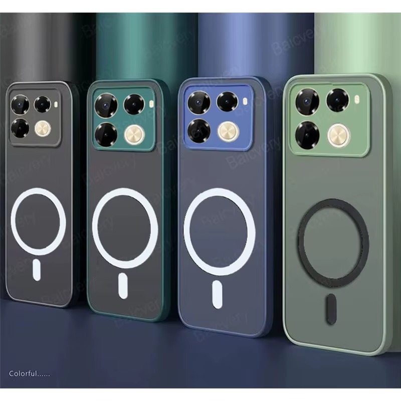 Phone Case For infinix Note 40 Pro Plus 5G Note4G X6851 X6852 X6853 Magnetic Transparent Matte TPU Wireless Charging Cover