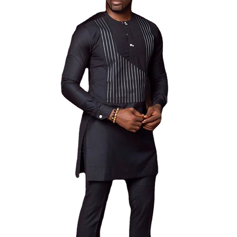2025 Spring Summer Fashion Style African Men Long Sleeve Polyester Plus Size T-shirts Dashiki Africa Men Clothing M-4XL No Pant