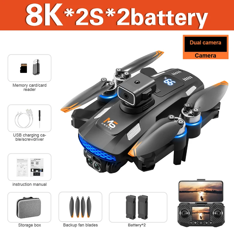 Xiaomi Mijia M6 Drone 4K Professional 8K HD Camera With screen Remote control brushless motor Avoidance Foldable aircraft Toys