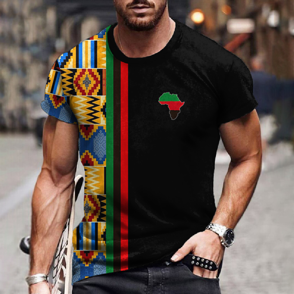 New T Shirt Man Ethnic Tribal Dashiki T-Shirts African Patterns 3D Print Men Short Sleeve 0 Neck Harajuku Y2k Tees Tops Clothing