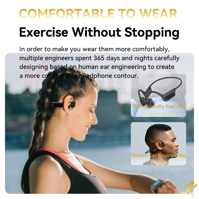 Xiaomi Bone Conduction Earphones Bluetooth Wireless IPX8 Waterproof Swimming MP3 Player Hifi Stereo Headphone with Mic Headset