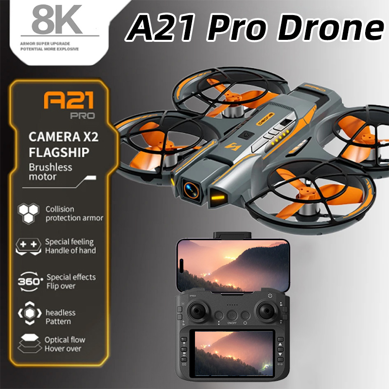For Xiaomi A21 Pro Drone Professional 8K HD Dual Camera 5G WIFI Brushless Motor 360°  roll Obstacle Avoidance Quadcopter Toy New