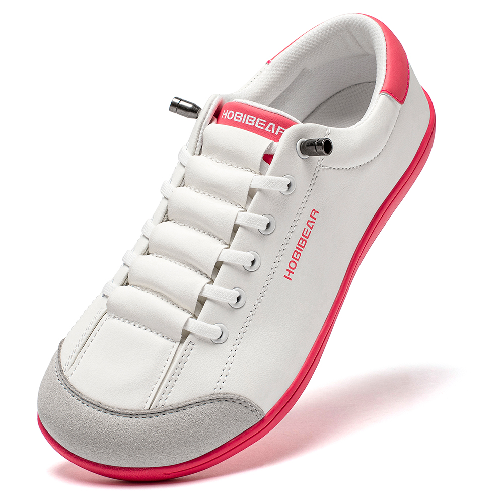 HOBIBEAR Unisex Barefoot Wide Toe Shoes Women Men Artificial Leather Minimalist Sneakers Adjustable Slip On Walking Shoes