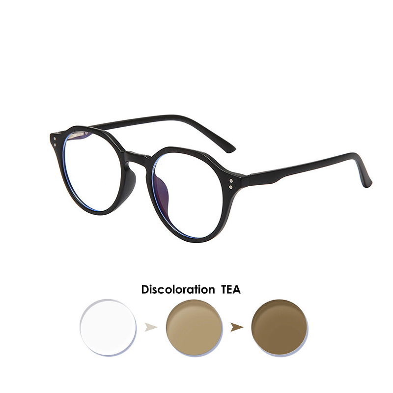 VCKA Anti-Blue Photochromic Myopia Glasses Women Men TR90 Frames Custom Prescription Computer Eyewear   -0.5 TO -10