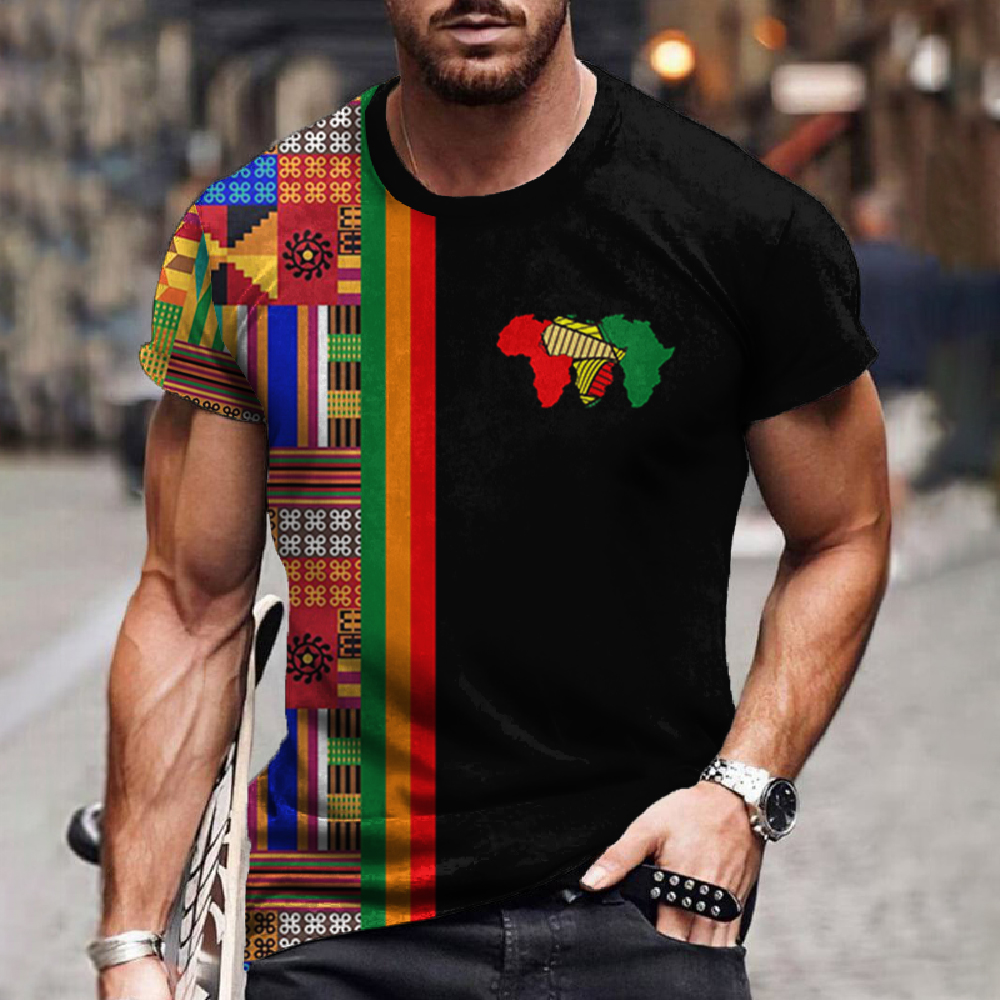 New T Shirt Man Ethnic Tribal Dashiki T-Shirts African Patterns 3D Print Men Short Sleeve 0 Neck Harajuku Y2k Tees Tops Clothing