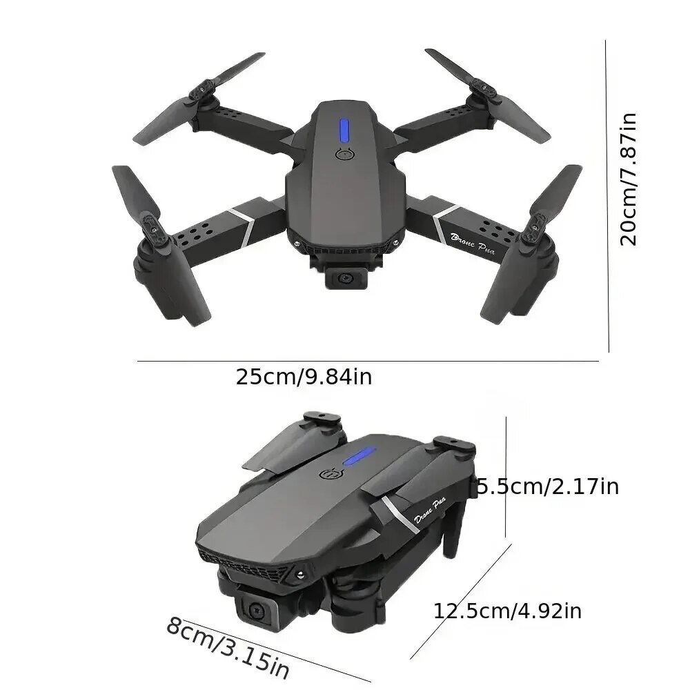 Height Hold Gift Toy 2024 E88Pro RC Drone 4K 1080P Wide Angle HD Camera Foldable Helicopter WIFI FPV