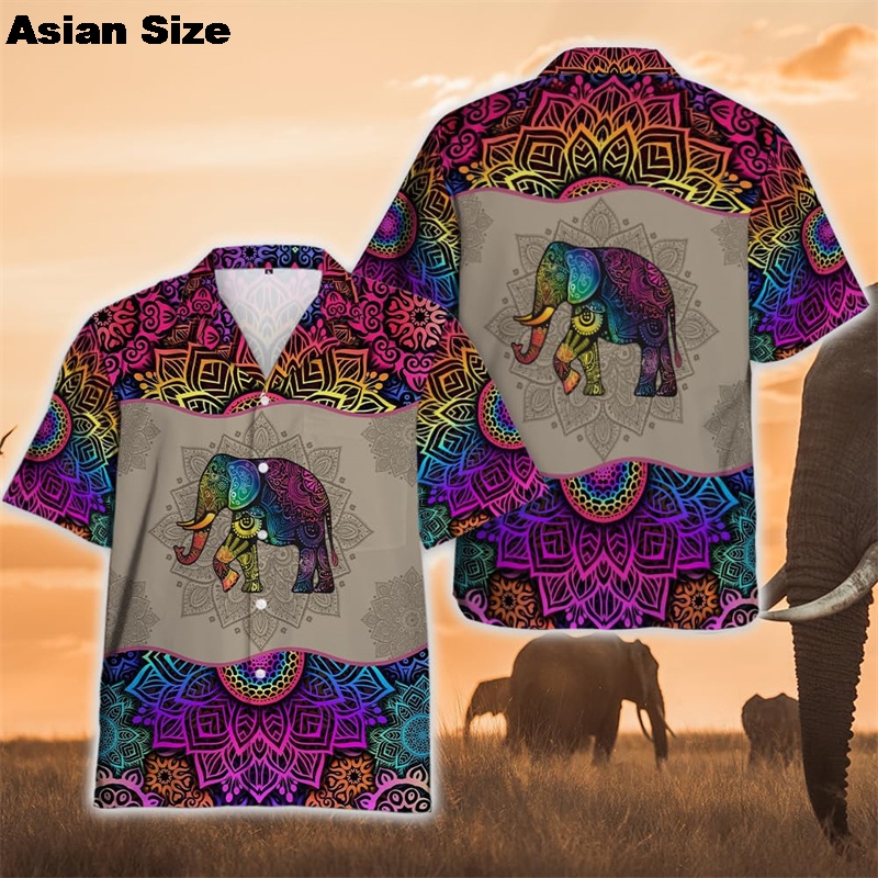Men's Shirts Thai Elephant Casual 3D Printed Hawaii Shirt Man 2025 Summer Fashion Shirt For Man Daily Short Sleeves Men Clothing