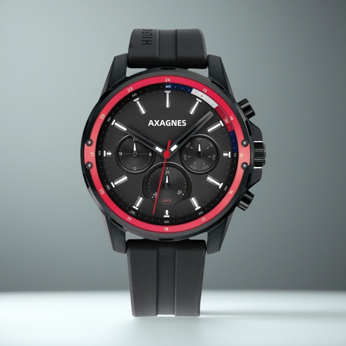 Original -TM- men's analog multifunctional quartz watch with stainless steel bracelet or silicone strap 1791788/1791936/1791937.