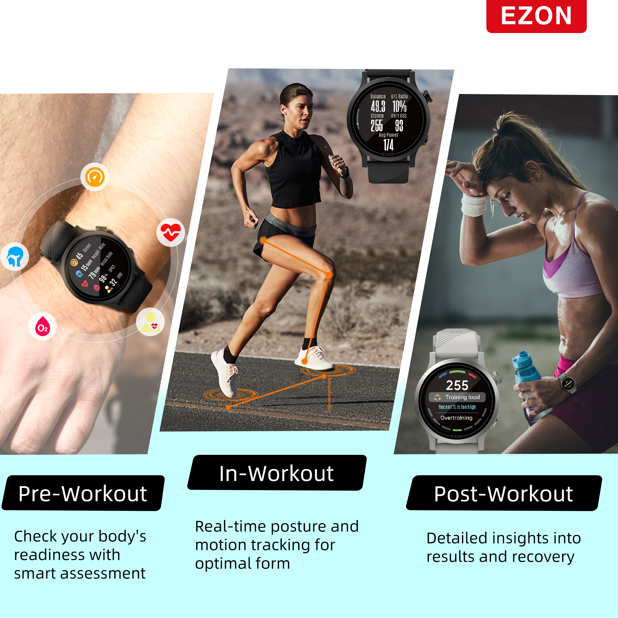 EZON R7 GPS Sports Watch: For multi-sport athletes in running,swimming,cycling,triathlon,marathon for Women