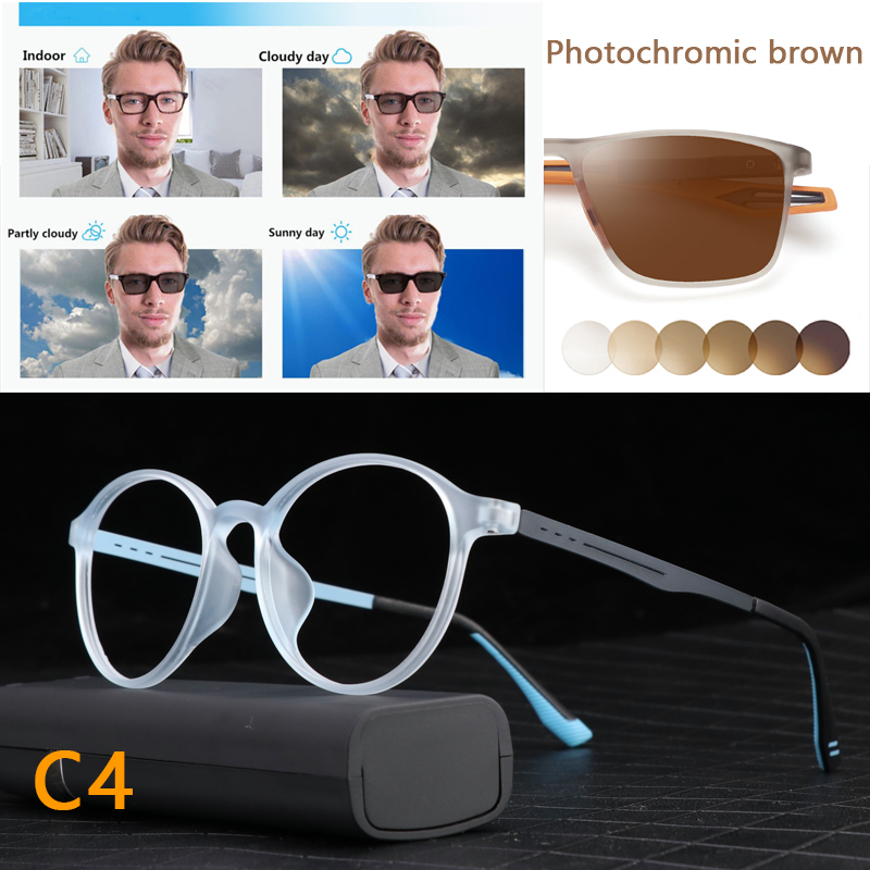 Ultralight Titanium Retro Round Anti Blue Light Photochromic Reading Glasses For Men Computer Presbyopic Eyeglasses Women