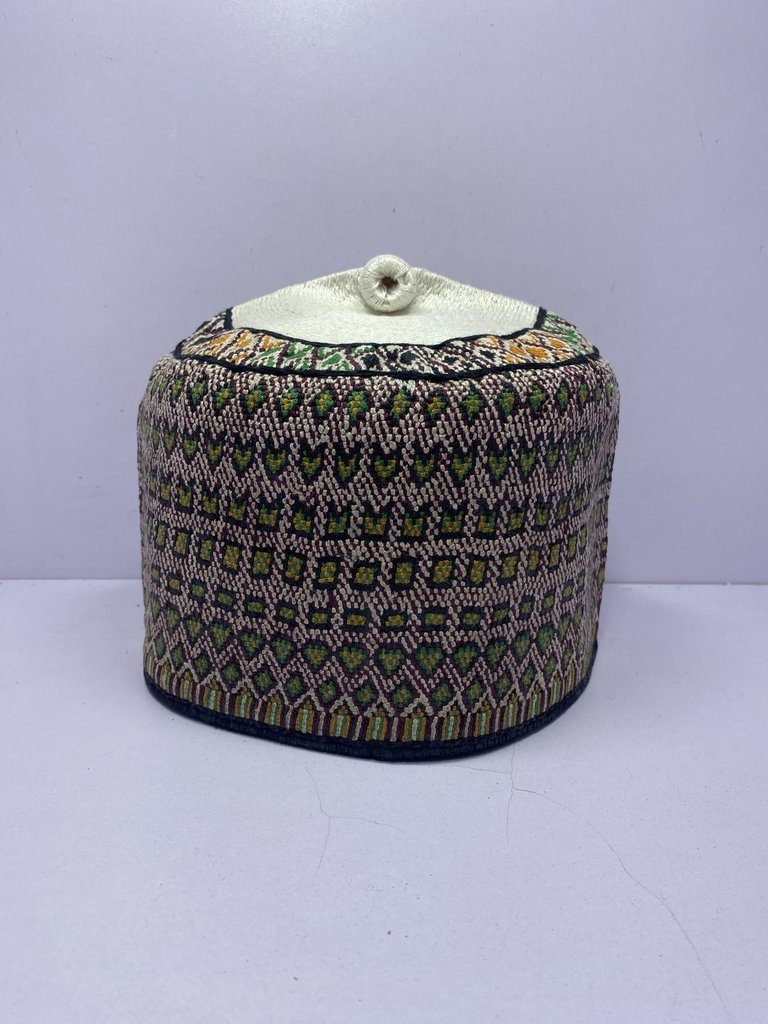 Mat Purple – Hausa/Fulani Cap, Kufi, Handwoven Cap, Zawa