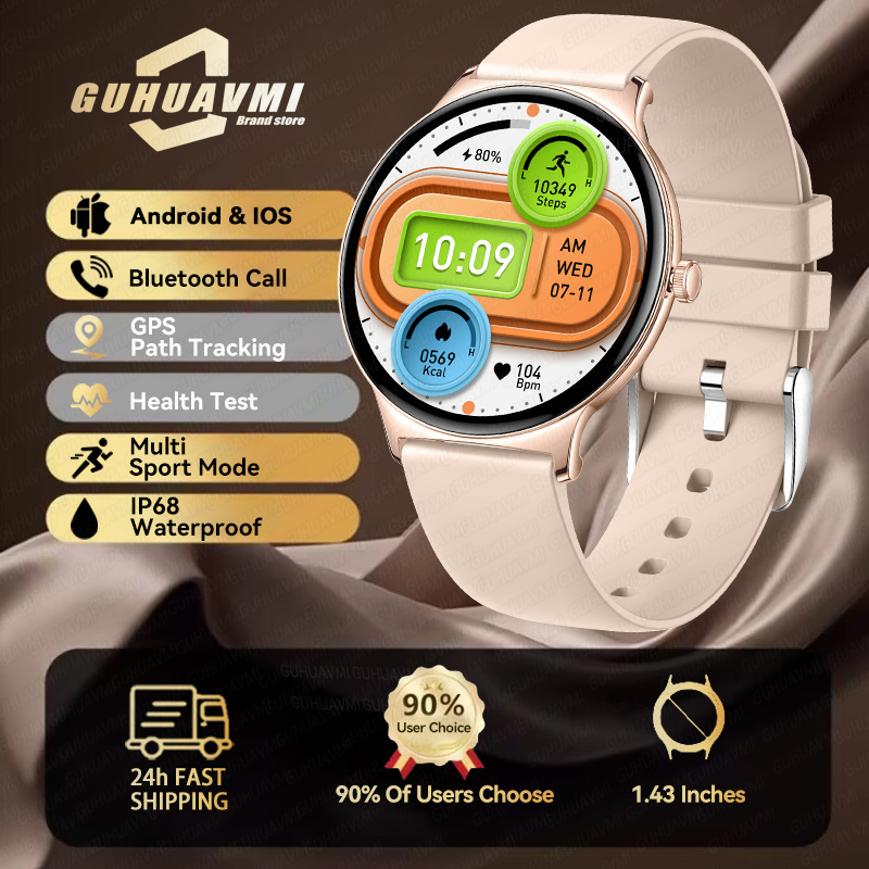 2025 New Smart Watch For Women Gift 1.43 Inch Full Touch Screen Sports Fitness Watches Bluetooth Calls Digital Smartwatch Ladies