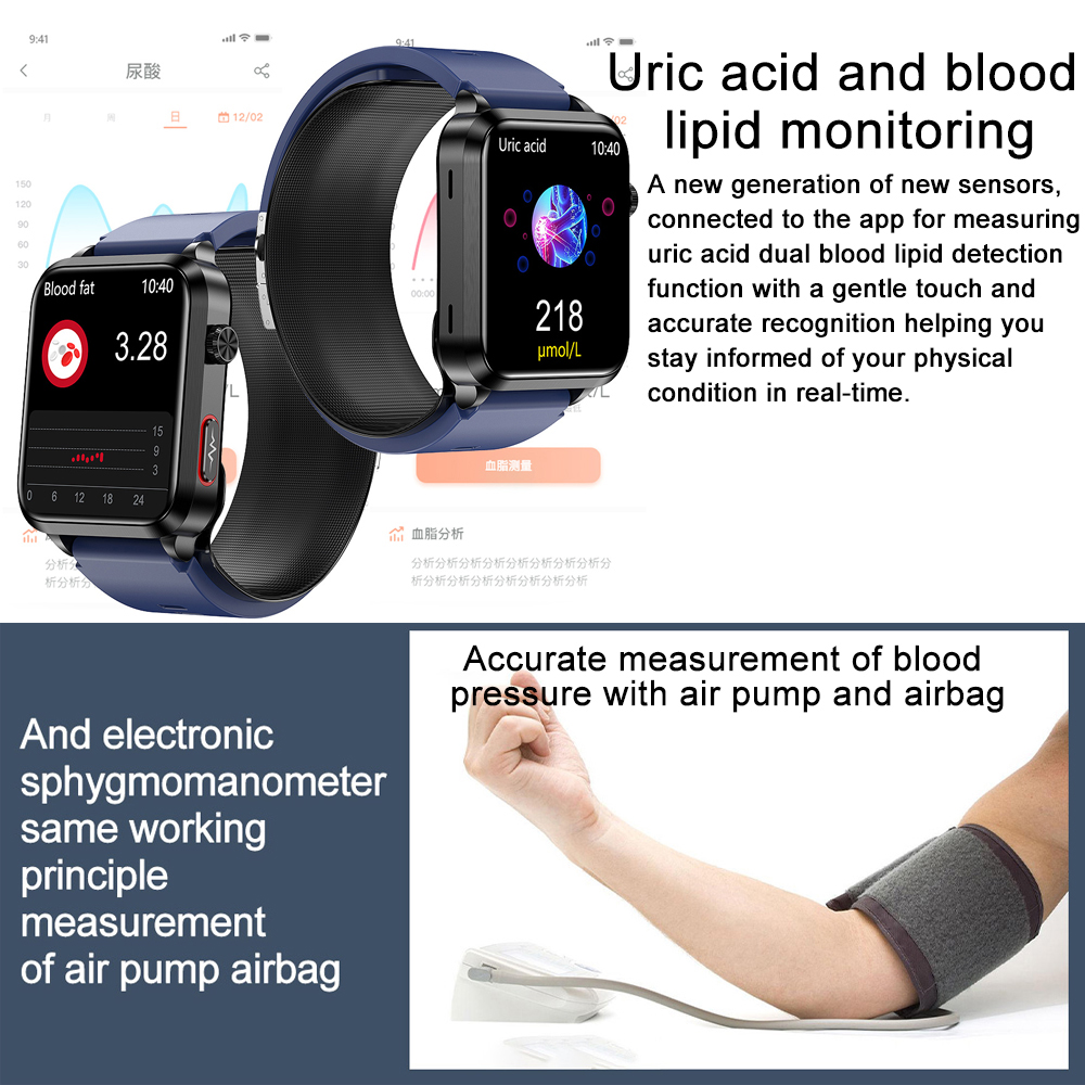 For huawei 2025 New Smart Watch air Pump ECG True Accurately Blood Pressure Airbag health watch Uric Acid Blood Lipids watch men
