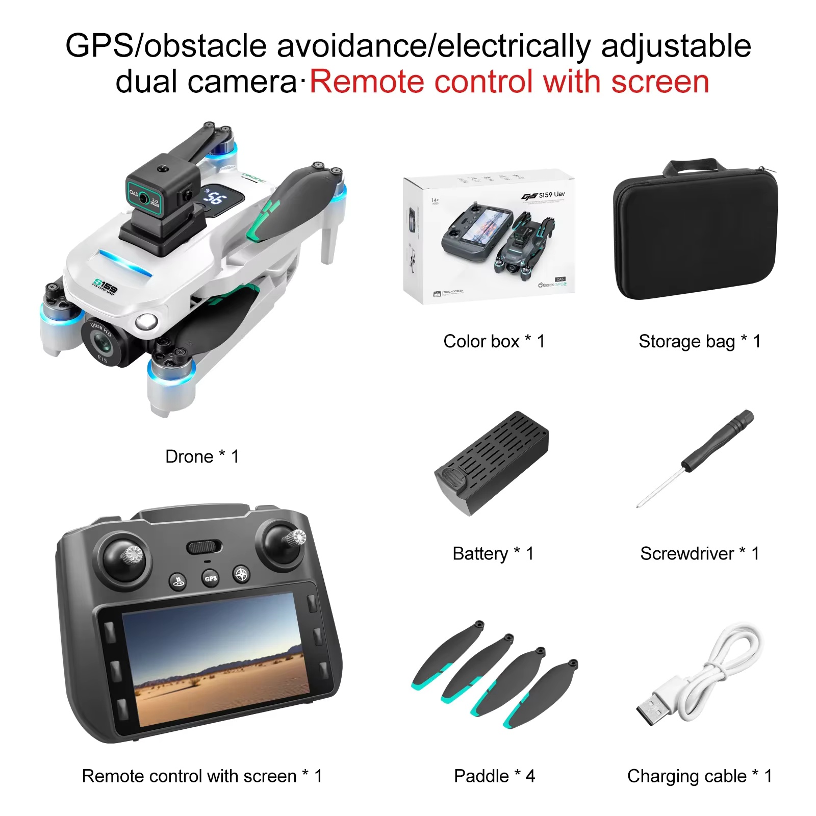 Sales Stock S185 GPS Drone 4K Professional Dual Camera 5G Digital Image Transmission 3-Axis Gimbal 360 OAS 50% Discount