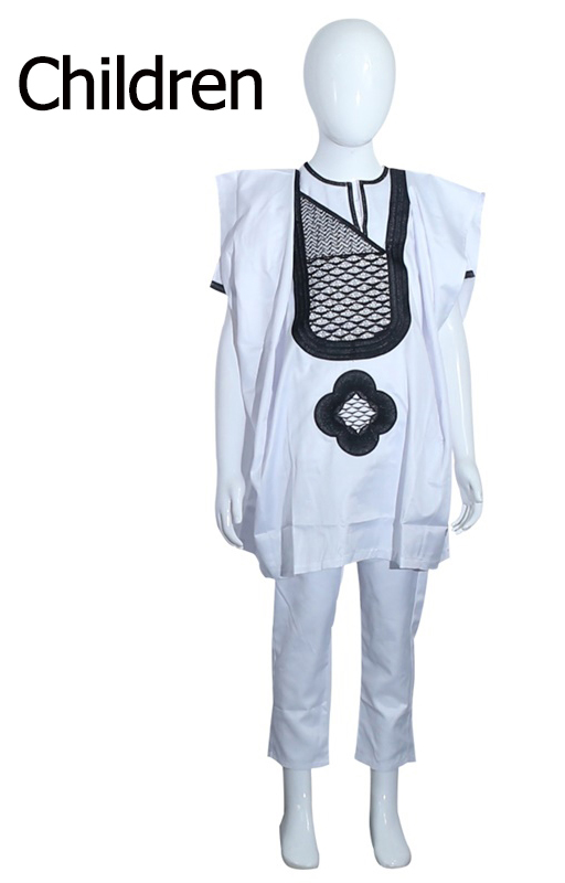 H&D African Men Clothing 3 Pieces Set Mens Dashiki Shirt Africa Agbada Outfit Clothes Dress Tops Pant Suits Children's Attire