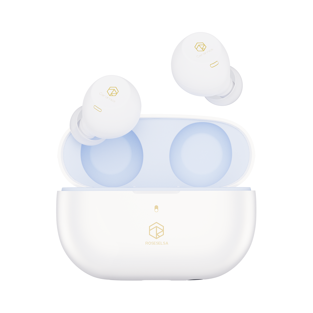 ROSESELSA CERAMICS X True Wireless Stereo Earbuds, ANC Headphones 4 HD Mics, IP54, Anti-Wind Earphones, LDAC, 40H Game Mode