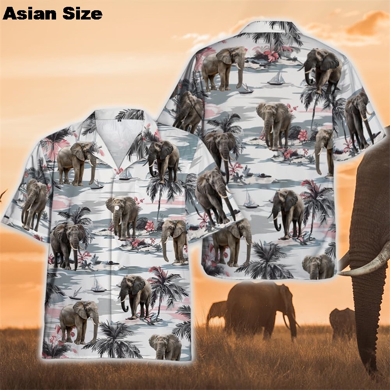 Men's Shirts Thai Elephant Casual 3D Printed Hawaii Shirt Man 2025 Summer Fashion Shirt For Man Daily Short Sleeves Men Clothing