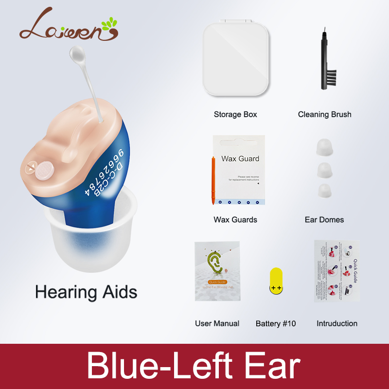 Hearing Aid Invisible Adjustable Wireless Hearing Aids Mini CIC Left/Right Ear Sound Amplifier For Adults Elderly Severe Loss