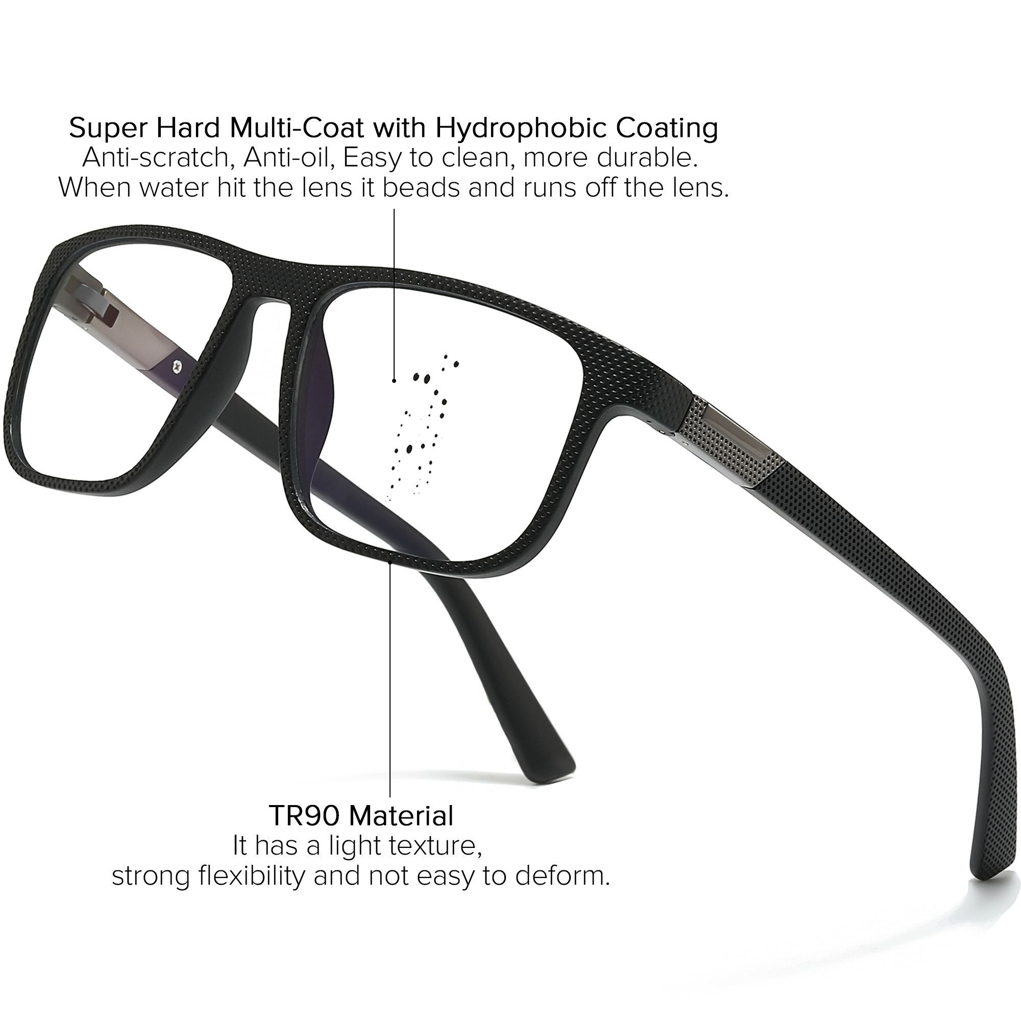 Blue Light Blocking Glasses Men Square Computer Gaming Eyeglasses Anti Blue Ray UV Protection Eyewear Scratch-Resistant Lens