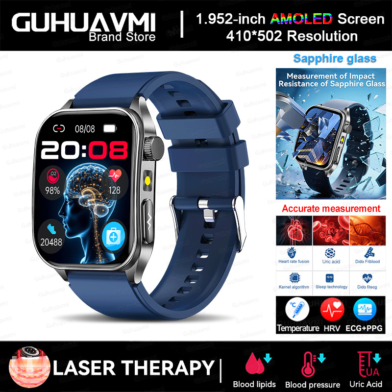 2025 New AI-GPT  Diagosis ECG Health Smart Watch Men Blood Pressure Lipid Uric Acid  Intelligent Q&A Health smart bracelet  Men