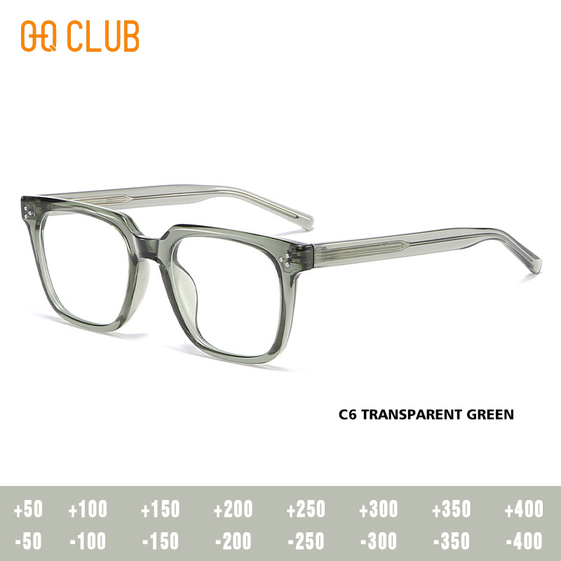 O-Q CLUB Square Eyeglasses Women's Grade Glasses Man Style Blue Light Intelligent Progressive Multifocal Lenses to Read Eyewear