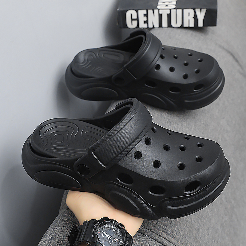 Summer Men's Thick-Soled Non-Slip Breathable Toe-Cap Sandals Casual Beach Slippers