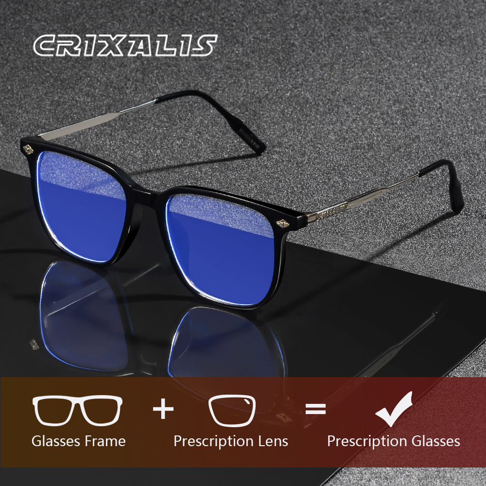CRIXALIS Matte Progressive Prescription Reading Glasses Men Square Anti Blue Light Photochromic Optical Myopia Eyewear Women