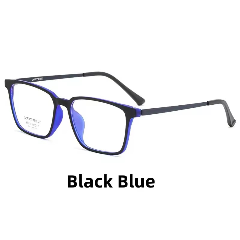 Fashion Eyewear Retro Square Titanium TR90 Large Size Eyeglasses Frame Men Women Anti Blue Light Anti Radiation Glasses 9822