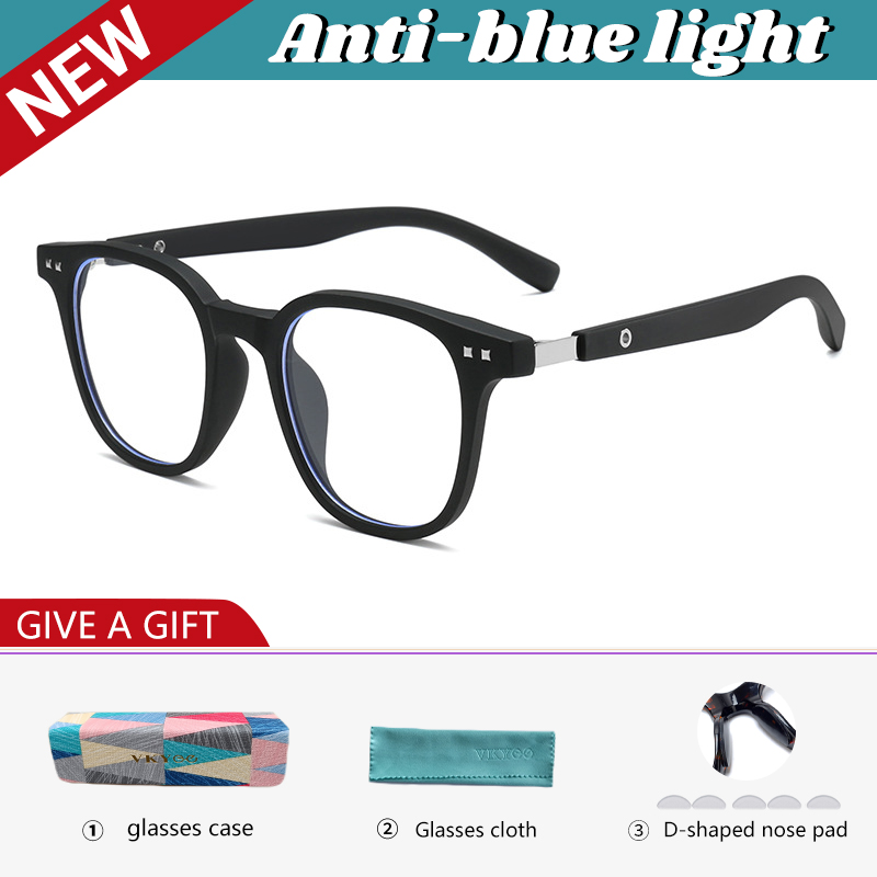 VICKY New Simple Geometric Square Frame Men Women Anti-blue Light Reading Glasses Can Be Customized Prescription HM503