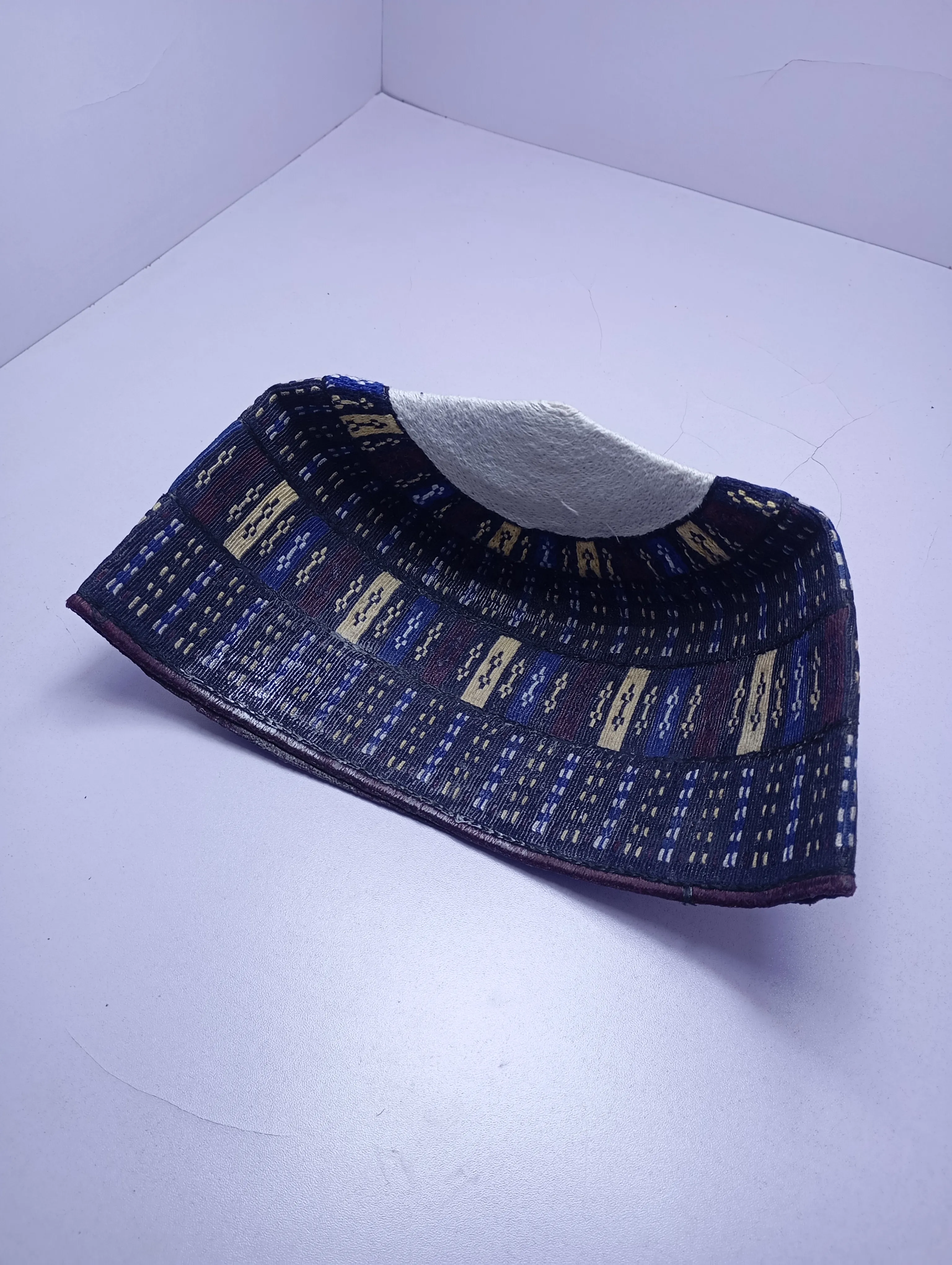Original Handwoven Hausa Fulani Zawa Cap – Bangol Kindei Bama Style | Men’s Knitted Maiduguri Cap Sizeof 23 